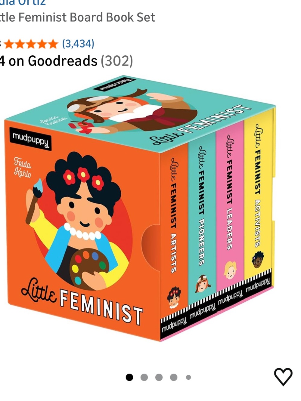 mudpuppy Little Feminist Board Book Set - Orange, Teal, Pink, Yellow